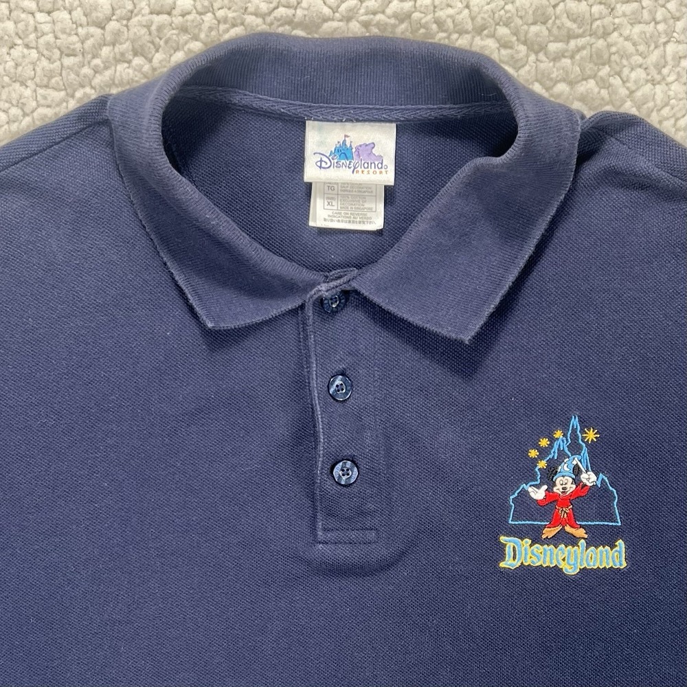 Disneyland‎ Resort Polo Shirt Men's XL Navy Blue Mickey Embroidered Logo - Picture 2 of 11